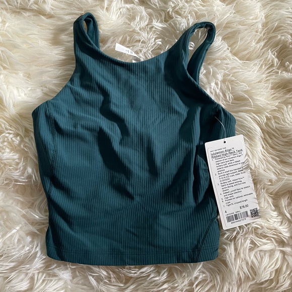 lululemon athletica Tops - lululemon Align Ribbed High-Neck Tank Top roasted brown Sz 4 Green Jasper NWT
